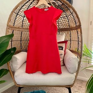 Red Orange Neoprene Minidress